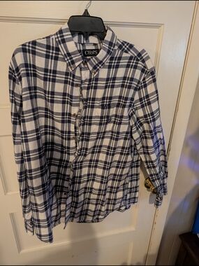 Chaps Men's Navy & White Plaid Button-Down Shirt